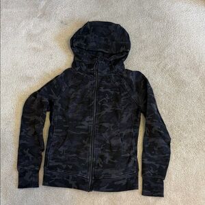 Lululemon Black Camo Zip-Up Hoodie 10